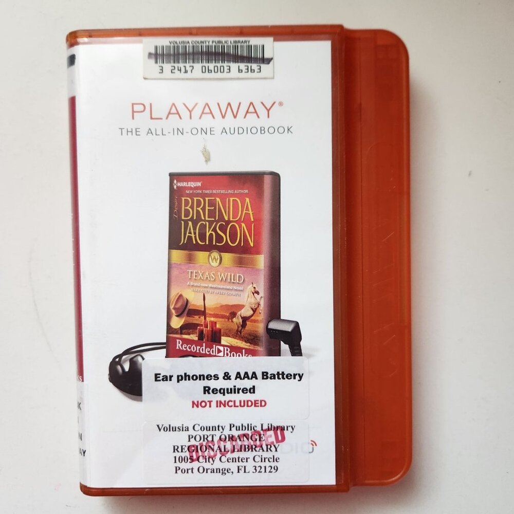 Texas Wild by Brenda Jackson Playaway Audiobook, Former Library Copy